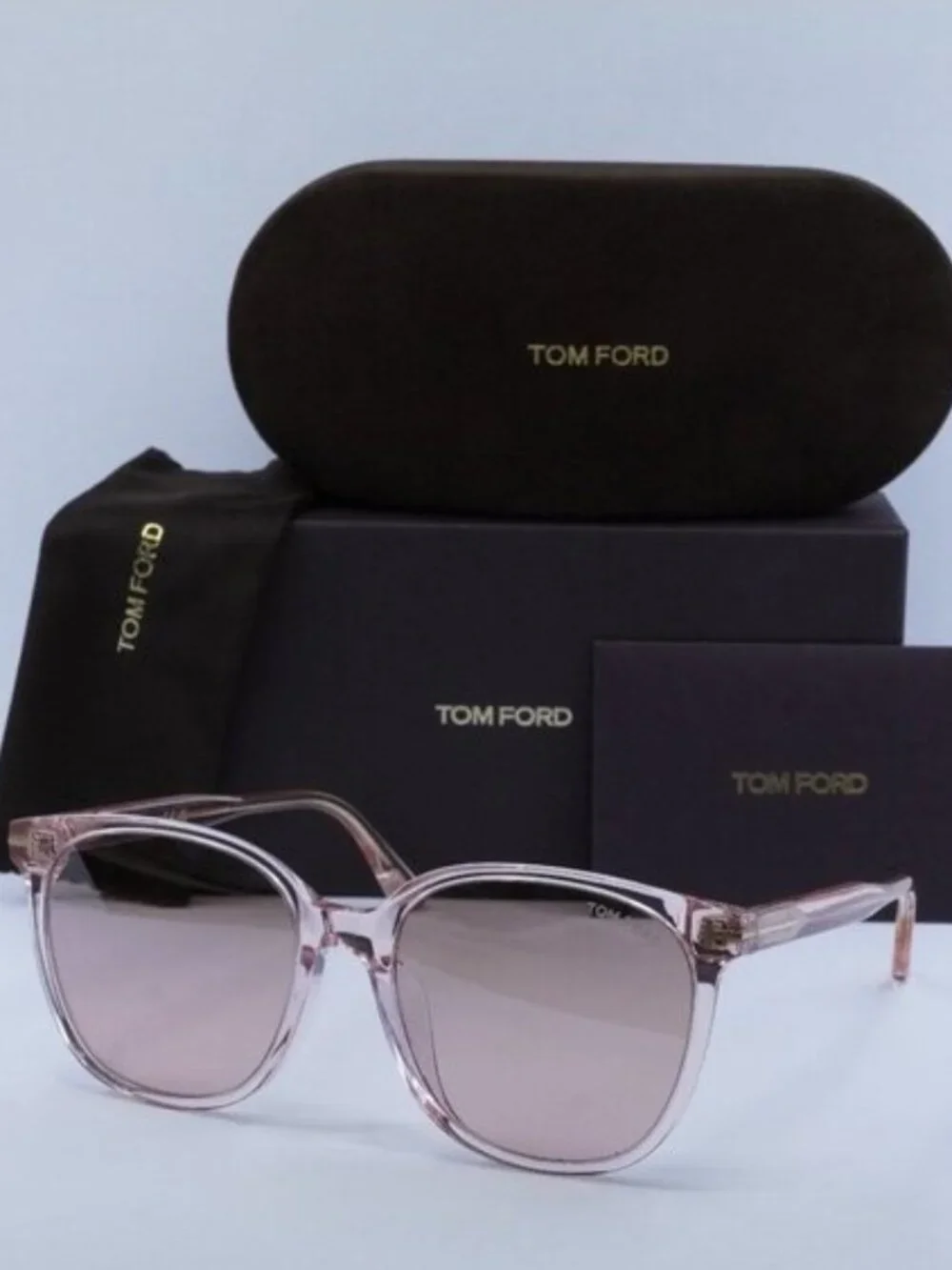 Tom Ford FT0972-K 72G Square Sunglasses – Transparent Pink